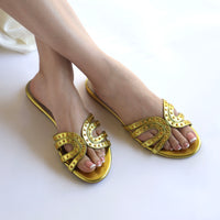 Aurora Stud Flats Acid Yellow