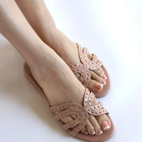 Aurora Stud Flats Blush Pink