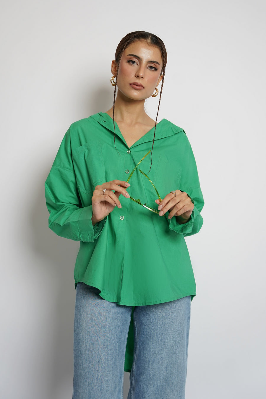 Rihana Button Down Shirt Green