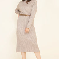 Sofia Sweater Dress Light Brown