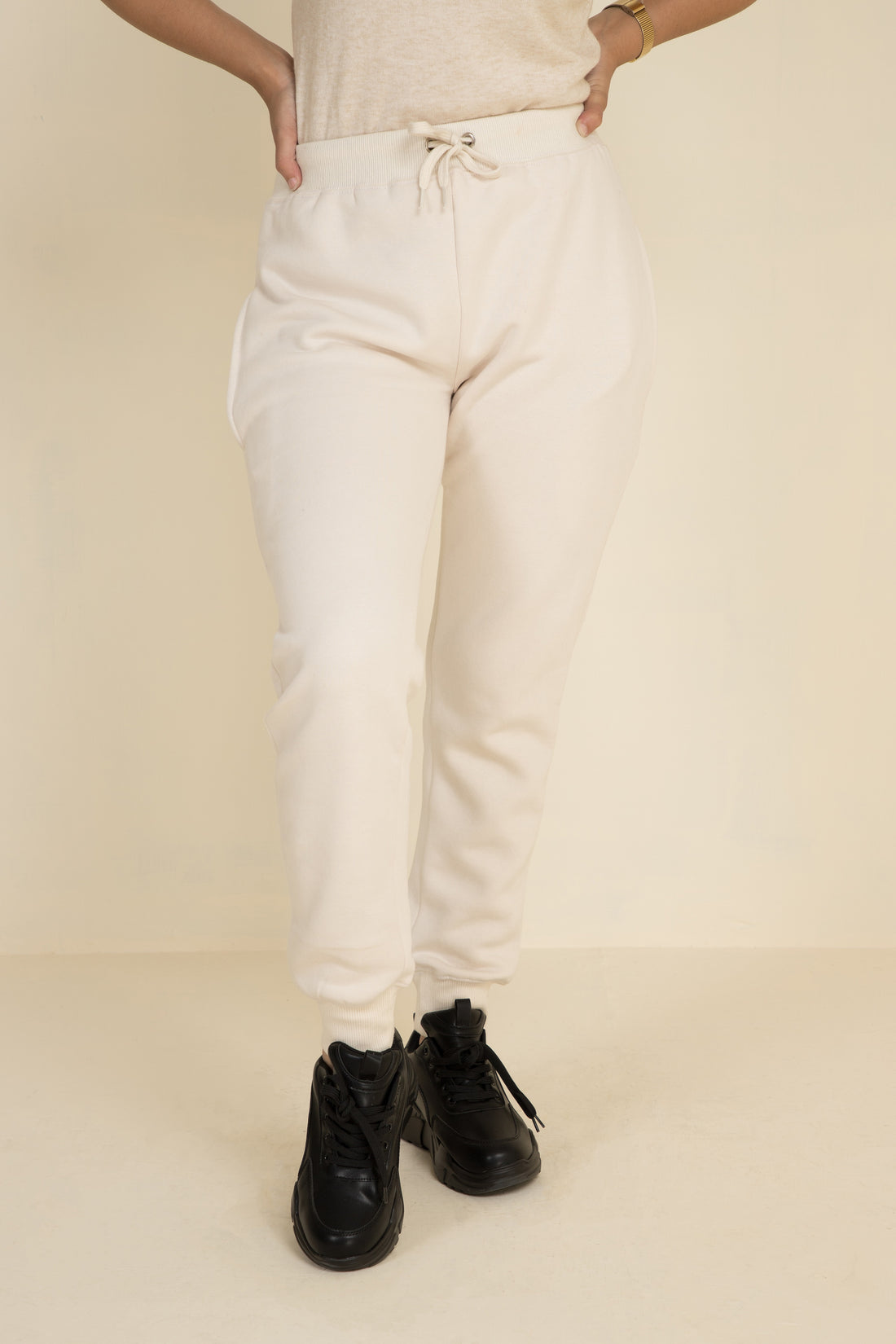 Casual Fleece Pants White